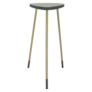 طاولة مثلث حديد السيف غاليري، 36x30x62 سم، حافة رمادي بقاعدة - فضي product image