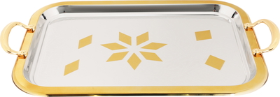 طقم طوفريات حلا استيل بحواف ذهبي السيف بلص، 3 قطع، مستطيل - فضي product image 3