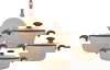 طقم قدور جرانيت فالز، 9 قطع، يد خشبي، بغطاء زجاج - بني فاتح product image 2