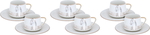 Al Saif Gallery Porcelain Coffee Cup Set, 12 Pieces, 90 ml - White Golden product image 1