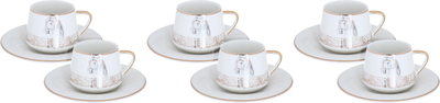 Al Saif Gallery Porcelain Coffee Cup Set, 12 Pieces, 90 ml - White Golden product image 1