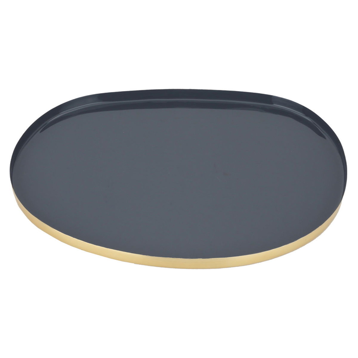 Al Saif Gallery Metal Sweet Serving Plate, 31.5X23.4X1.8 Cm - Golden Gray product image 1