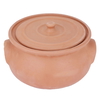 Elizi Pottery Pot with Lid, 15 x 25 x 25 cm, Medium Deep - Brown product image 1