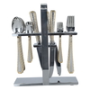 Al Saif Gallery steel cutlery set, 30 pieces, with stand - silver and gold product image 1