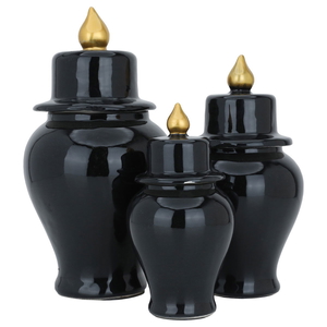 Al Saif Gallery Porcelain Vase Set, 3 Pieces - Black product image