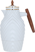 Noora plastic thermos from Al Saif Gallery, 1 liter, wooden handle - light grey product image 1