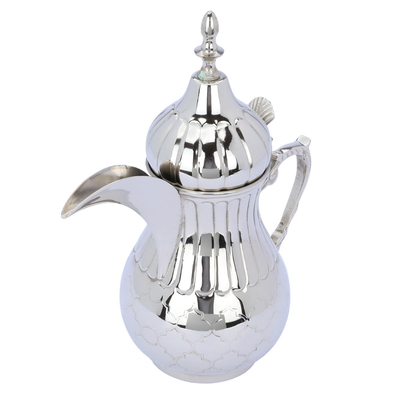 Al Saif Gallery Tarahib Arabic Coffee Dallah iron, 1 Liter - Silver product image 2