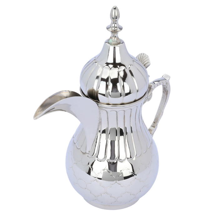 Al Saif Gallery Tarahib Arabic Coffee Dallah iron, 1 Liter - Silver product image 2