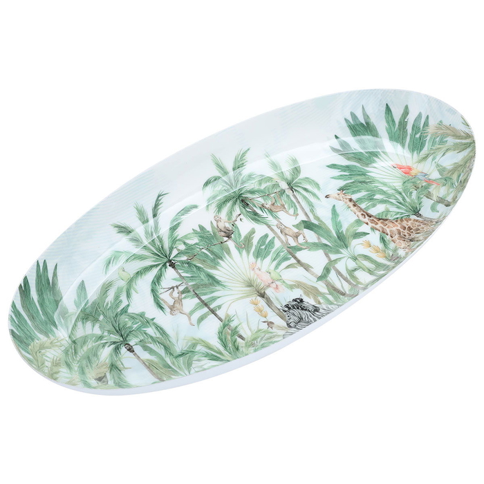 Al Saif Gallery porcelain dessert serving dish, 40.5X20X4 cm, oval - green product image 2