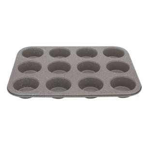 Bake Chef Granite Cupcake Mold, 8 x 2 Inch, 12 Eyes - Light Brown product image