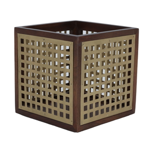 Al Saif Gallery Wooden Box, Square - Gold product image