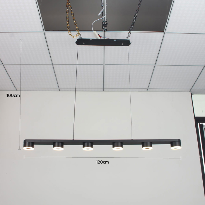 Modern aluminum lighting fixture, Mishkati, 120 cm, 30 watts - black product image 2