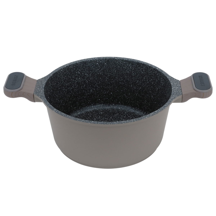 Robust Granite Cooking Pot, 24cm, Silicone Glass Lid - Light Brown product image 3