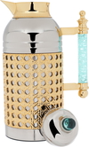 Sarah Steel Al Saif Gallery thermos set, 1+1 liter, green crystal handle, 2 pieces - silver product image 5