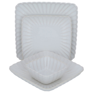 Al Saif Gallery porcelain dining set, 24 pieces, square shape - white product image