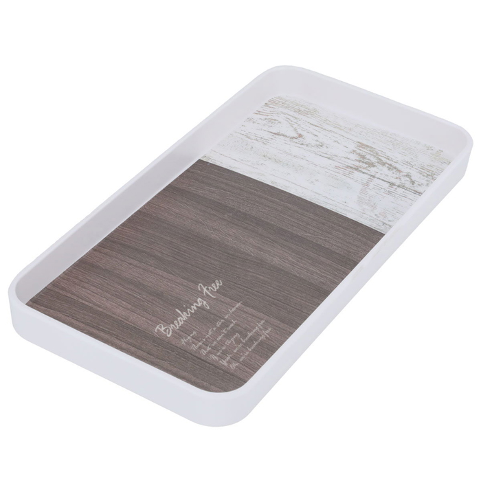 Al Saif Gallery Plastic Serving Tray, 30 x 15 x 2.5 cm, Rectangle - White Brown product image 2