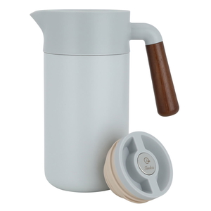 Timeless Tara Steel Thermos, 1.2 Liter, Wooden Handle, Squeeze - Grey product image