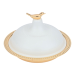 Round Tamriya  with bird cover, steel Al Saif Gallery, 13x13x7 cm - gold product image 1