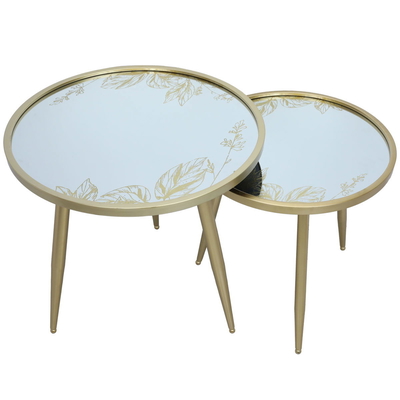 Al Saif Gallery Steel Table Set, 2 Pieces - Gold product image 2