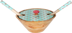 Al Saif Gallery Wooden Serving Bowl Set, 10 x 4 cm, Round, Lid, 3 Pieces - Colorful Wooden product image 1