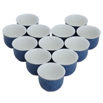 Al Saif Gallery porcelain Arabic coffee cups set, 12 pieces, gold-blue line product image 2