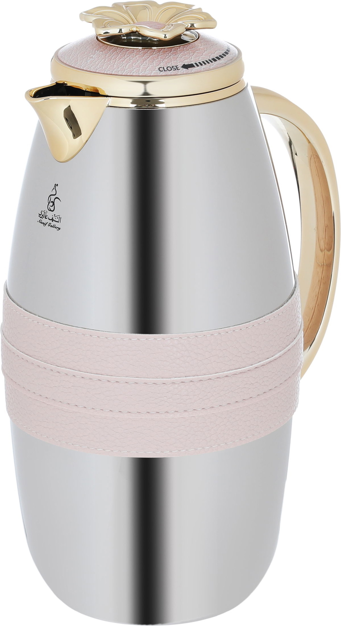 Asmaa Steel Al Saif Gallery thermos set, 1 liter - 0.7 liters, light brown-silver strap product image 3