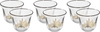 Al Saif Gallery Harmony Glass Coffee Cup Set, 6 Pieces, 90 Ml, Golden Pattern - Clear product image 1