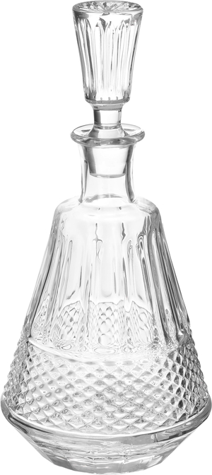 Al Saif Gallery Max glass bottle, 1 liter, patterned, with lid - transparent product image