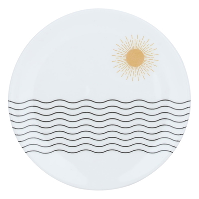 Al Saif Gallery porcelain cake plate, 19 cm, sun pattern - white product image 2