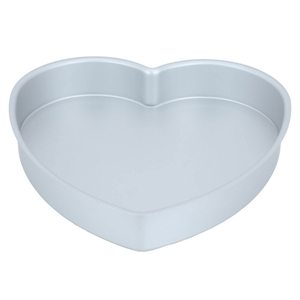 Bake Chef Aluminum Cake Mold, Heart Shape, Removable Base, 14x2 inch - Silver product image