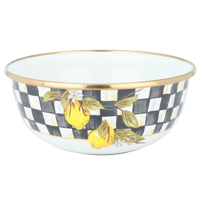 Al Saif Gallery Steel Bowl, 16 cm, lemon pattern - colored product image 1