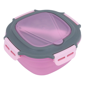 Al Saif Gallery plastic lunch box, square, with lid, 1.2 liters - pink product image