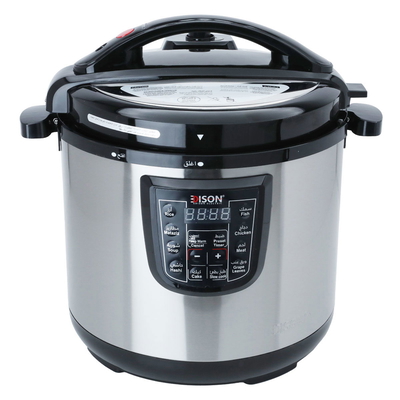 Edison Pro Electric Pressure Cooker Steel, 12 Liter, 1600 Watt, Granite Pot, 10 Programs - Silver Black product image 2