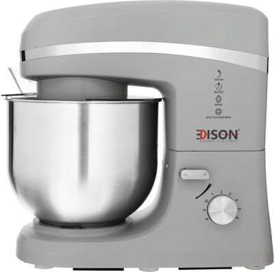 Edison Basic Plus Sm-9844 Kneading Machines, 1000 Watts, 6.5 Liters, 6 Speeds, 3 Functions, Steel Bowl - Light Gray product image 2