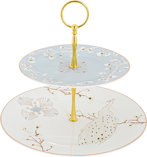 Al Saif Gallery Tawus Porcelain Cake Stand, 2 Levels - White product image