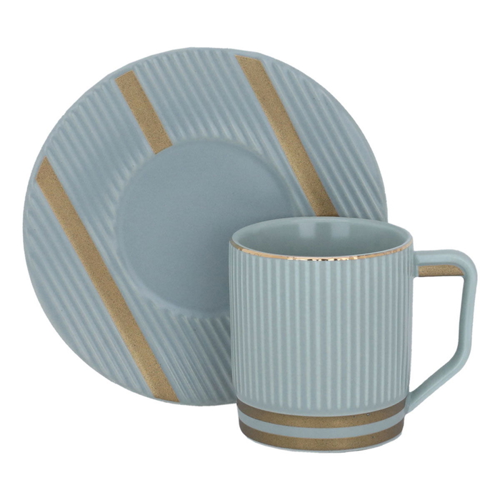 Al Saif Gallery Porcelain Coffee Cup Set, 12 Pieces - Light Grey product image 1