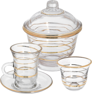 Al Saif Gallery glass tea coffee serving set, 50 pieces - transparent product image