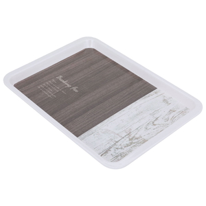 Al Saif Gallery Plastic Serving Tray, 28 x 21 x 2 cm, Rectangle - White Brown product image