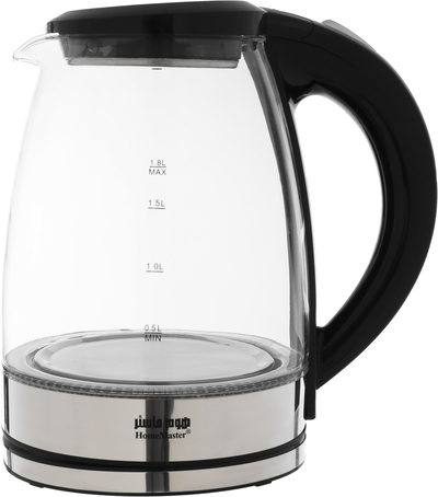 Home Master HM-534 Glass Kettle, 1500 Watt, 1.8 Liter - clear Black product image 1