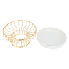 Al Saif Gallery porcelain dessert stand, 8 inches, round, gold base - white product image 3