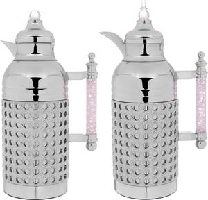 Al Saif Gallery Sarah Steel Thermos Set, 1/1 Liter, 2 Pieces - Silver product image