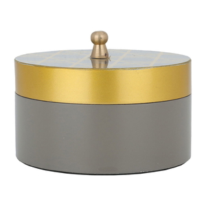 Al Saif Gallery Wooden Date, Round, Gold-Gray Cover product image