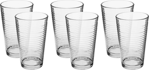 Al Saif Gallery glass water cups set, 350 ml, engraved, 6 pieces - transparent product image