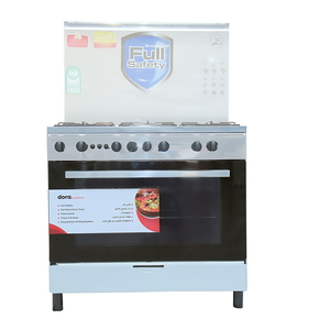 Dura DEGCFY9060A Elegant Steel gas oven, 5 burners, 90 x 60 cm, full safety - Silver product image