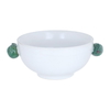 Al Saif Gallery Porcelain Soup Bowl, 20.3 x 15.1 x 7.5 cm, decorated with avocado - white product image 1