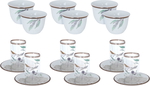 Al Saif Gallery porcelain cups, cups and saucers set, 18 pieces - transparent product image 1