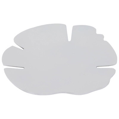 Al Saif Gallery painted iron sweet dish, 27 x 27 x 2.9 cm, leaf shape - light gray product image 1