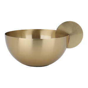 Al Saif Gallery steel bowl, 15 x 15 x 10 cm, round - gold product image