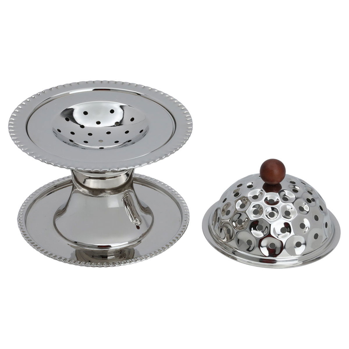 Al Saif Gallery steel incense burner, circular - silver product image 2