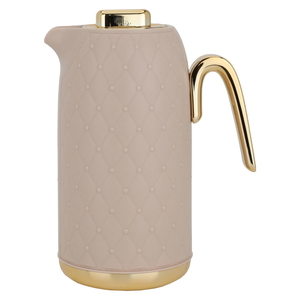 Timeless Rattan Glass Thermos, 1 Liter, Golden-Light Brown Handle product image